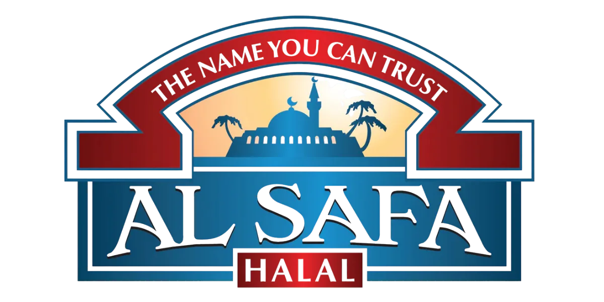 Al Safa halal food brand logo featuring mosque imagery and 'The Name You Can Trust' tagline for certified halal food suppliers and distributors.