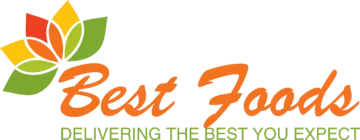 Colorful Best Foods logo with vibrant leaves symbolizes fresh, quality culinary experiences.