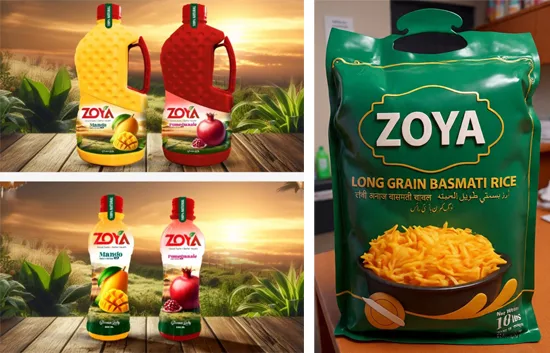 Zoya brand food products including cooking oils and long grain basmati rice for wholesale food distribution and commercial foodservice suppliers.